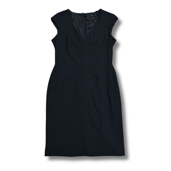 Hugo Boss Dresses & Skirts - 041 HUGO BOSS Tailored Diotta V-Neck Wool Sheath Dress, Black Sz 12